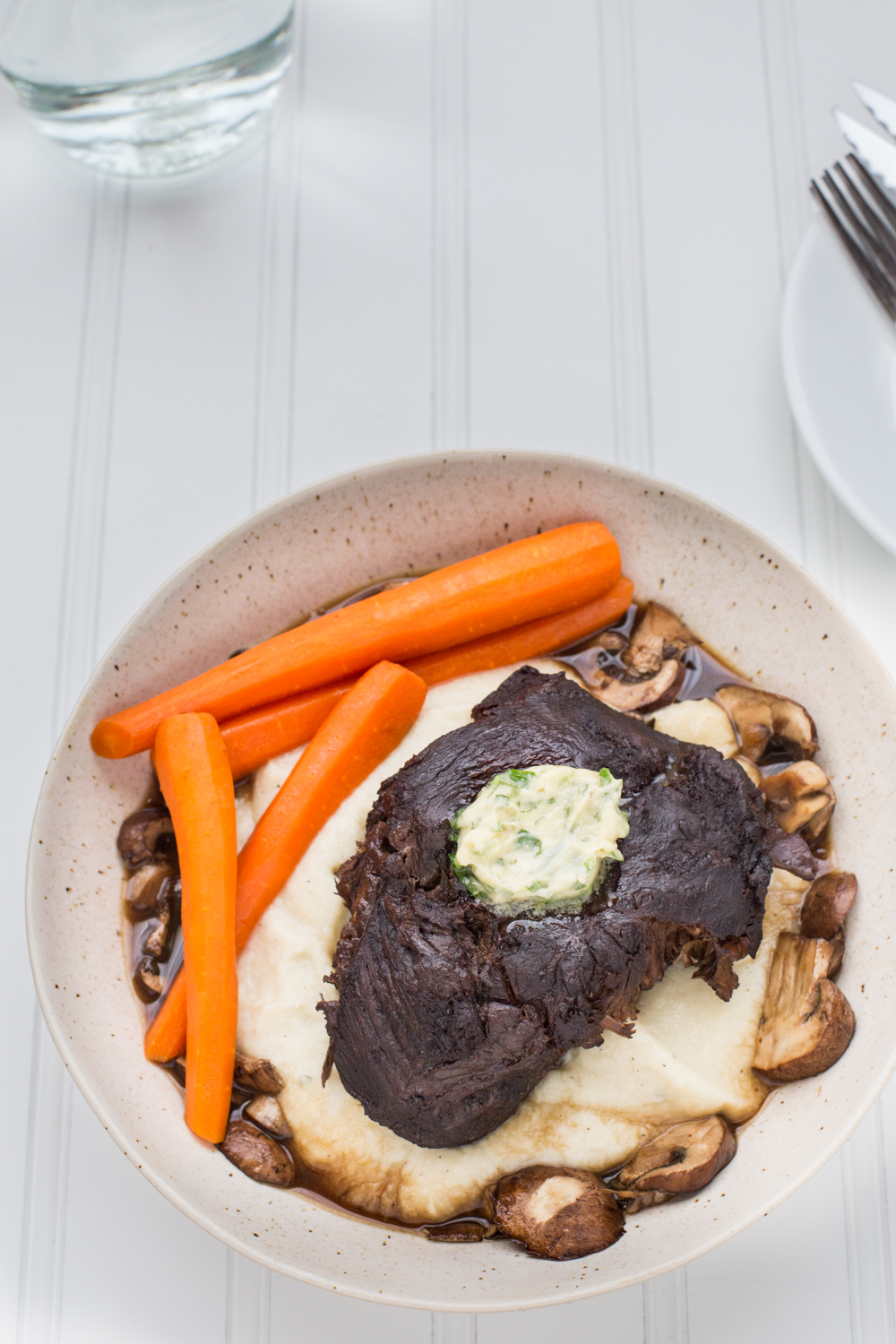 Braised Beef Cheek (Joue de Boeuf) with Anchovy Butter